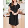 image:imageEkouaer House Dress for Women with Pockets Short Sleeve Moo Moos Plus Size Nightgowns Floral Print Mumu DressesBlack