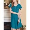 image:imageEkouaer House Dress for Women with Pockets Short Sleeve Moo Moos Plus Size Nightgowns Floral Print Mumu DressesBlue Green