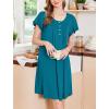 image:imageEkouaer House Dress for Women with Pockets Short Sleeve Moo Moos Plus Size Nightgowns Floral Print Mumu DressesBlue Green