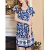 image:imageEkouaer House Dress for Women with Pockets Short Sleeve Moo Moos Plus Size Nightgowns Floral Print Mumu DressesBohemian Flowers Blue