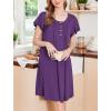 image:imageEkouaer House Dress for Women with Pockets Short Sleeve Moo Moos Plus Size Nightgowns Floral Print Mumu DressesDeep Purple