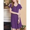image:imageEkouaer House Dress for Women with Pockets Short Sleeve Moo Moos Plus Size Nightgowns Floral Print Mumu DressesDeep Purple