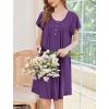 image:imageEkouaer House Dress for Women with Pockets Short Sleeve Moo Moos Plus Size Nightgowns Floral Print Mumu DressesDeep Purple