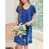 image:imageEkouaer House Dress for Women with Pockets Short Sleeve Moo Moos Plus Size Nightgowns Floral Print Mumu DressesEthnic Print Blue