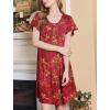 image:imageEkouaer House Dress for Women with Pockets Short Sleeve Moo Moos Plus Size Nightgowns Floral Print Mumu DressesFloral Dark Red