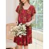 image:imageEkouaer House Dress for Women with Pockets Short Sleeve Moo Moos Plus Size Nightgowns Floral Print Mumu DressesFloral Dark Red