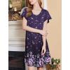 image:imageEkouaer House Dress for Women with Pockets Short Sleeve Moo Moos Plus Size Nightgowns Floral Print Mumu DressesFloral Purple