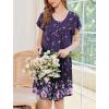 image:imageEkouaer House Dress for Women with Pockets Short Sleeve Moo Moos Plus Size Nightgowns Floral Print Mumu DressesFloral Purple