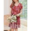 image:imageEkouaer House Dress for Women with Pockets Short Sleeve Moo Moos Plus Size Nightgowns Floral Print Mumu DressesFloral Red