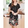 image:imageEkouaer House Dress for Women with Pockets Short Sleeve Moo Moos Plus Size Nightgowns Floral Print Mumu DressesFlower Black