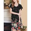 image:imageEkouaer House Dress for Women with Pockets Short Sleeve Moo Moos Plus Size Nightgowns Floral Print Mumu DressesFlower Black