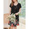 image:imageEkouaer House Dress for Women with Pockets Short Sleeve Moo Moos Plus Size Nightgowns Floral Print Mumu DressesFlower Black