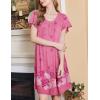 image:imageEkouaer House Dress for Women with Pockets Short Sleeve Moo Moos Plus Size Nightgowns Floral Print Mumu DressesFlower Pink