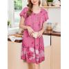 image:imageEkouaer House Dress for Women with Pockets Short Sleeve Moo Moos Plus Size Nightgowns Floral Print Mumu DressesFlower Pink