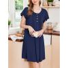 image:imageEkouaer House Dress for Women with Pockets Short Sleeve Moo Moos Plus Size Nightgowns Floral Print Mumu DressesNavy Blue