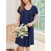 image:imageEkouaer House Dress for Women with Pockets Short Sleeve Moo Moos Plus Size Nightgowns Floral Print Mumu DressesNavy Blue