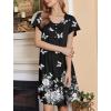 image:imageEkouaer House Dress for Women with Pockets Short Sleeve Moo Moos Plus Size Nightgowns Floral Print Mumu DressesNew Butterfly Black