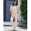 image:imageEkouaer Lounge Sets for Women Short Sleeve Tops and Long Pants Soft Comfy Pajamas Set 2 Piece OutfitsBeige