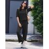 image:imageEkouaer Lounge Sets for Women Short Sleeve Tops and Long Pants Soft Comfy Pajamas Set 2 Piece OutfitsBlack