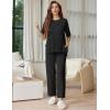 image:imageEkouaer Lounge Sets for Women Short Sleeve Tops and Long Pants Soft Comfy Pajamas Set 2 Piece OutfitsBlack