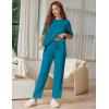 image:imageEkouaer Lounge Sets for Women Short Sleeve Tops and Long Pants Soft Comfy Pajamas Set 2 Piece OutfitsBlue Green