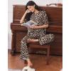 image:imageEkouaer Lounge Sets for Women Short Sleeve Tops and Long Pants Soft Comfy Pajamas Set 2 Piece OutfitsBrown Leopard