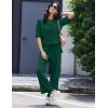 image:imageEkouaer Lounge Sets for Women Short Sleeve Tops and Long Pants Soft Comfy Pajamas Set 2 Piece OutfitsDark Green