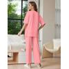 image:imageEkouaer Lounge Sets for Women Short Sleeve Tops and Long Pants Soft Comfy Pajamas Set 2 Piece OutfitsDeep Pink