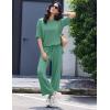 image:imageEkouaer Lounge Sets for Women Short Sleeve Tops and Long Pants Soft Comfy Pajamas Set 2 Piece OutfitsGray Green