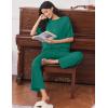 image:imageEkouaer Lounge Sets for Women Short Sleeve Tops and Long Pants Soft Comfy Pajamas Set 2 Piece OutfitsIvy Green