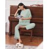 image:imageEkouaer Lounge Sets for Women Short Sleeve Tops and Long Pants Soft Comfy Pajamas Set 2 Piece OutfitsLight Green