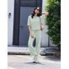 image:imageEkouaer Lounge Sets for Women Short Sleeve Tops and Long Pants Soft Comfy Pajamas Set 2 Piece OutfitsLight Green