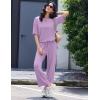 image:imageEkouaer Lounge Sets for Women Short Sleeve Tops and Long Pants Soft Comfy Pajamas Set 2 Piece OutfitsLilac