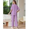 image:imageEkouaer Lounge Sets for Women Short Sleeve Tops and Long Pants Soft Comfy Pajamas Set 2 Piece OutfitsLilac