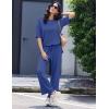 image:imageEkouaer Lounge Sets for Women Short Sleeve Tops and Long Pants Soft Comfy Pajamas Set 2 Piece OutfitsNavy