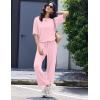 image:imageEkouaer Lounge Sets for Women Short Sleeve Tops and Long Pants Soft Comfy Pajamas Set 2 Piece OutfitsPink
