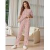 image:imageEkouaer Lounge Sets for Women Short Sleeve Tops and Long Pants Soft Comfy Pajamas Set 2 Piece OutfitsPink Leopard