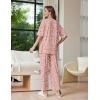 image:imageEkouaer Lounge Sets for Women Short Sleeve Tops and Long Pants Soft Comfy Pajamas Set 2 Piece OutfitsPink Leopard