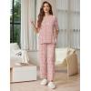 image:imageEkouaer Lounge Sets for Women Short Sleeve Tops and Long Pants Soft Comfy Pajamas Set 2 Piece OutfitsPink Leopard