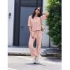 image:imageEkouaer Lounge Sets for Women Short Sleeve Tops and Long Pants Soft Comfy Pajamas Set 2 Piece OutfitsPink Leopard