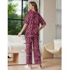 image:imageEkouaer Lounge Sets for Women Short Sleeve Tops and Long Pants Soft Comfy Pajamas Set 2 Piece OutfitsRose Leopard