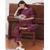 image:imageEkouaer Lounge Sets for Women Short Sleeve Tops and Long Pants Soft Comfy Pajamas Set 2 Piece OutfitsRose Leopard