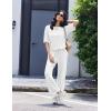 image:imageEkouaer Lounge Sets for Women Short Sleeve Tops and Long Pants Soft Comfy Pajamas Set 2 Piece OutfitsWhite