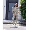 image:imageEkouaer Lounge Sets for Women Short Sleeve Tops and Long Pants Soft Comfy Pajamas Set 2 Piece OutfitsWhite Leopard