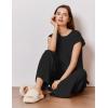 image:imageEkouaer Lounge Sets for Women Two Piece Outfits Knit Cap Sleeve Tops Wide Leg Pleated Pants Casual Dressy Sweater SetsBlack