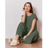 image:imageEkouaer Lounge Sets for Women Two Piece Outfits Knit Cap Sleeve Tops Wide Leg Pleated Pants Casual Dressy Sweater SetsDark Green