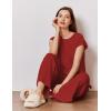 image:imageEkouaer Lounge Sets for Women Two Piece Outfits Knit Cap Sleeve Tops Wide Leg Pleated Pants Casual Dressy Sweater SetsDark Red
