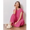 image:imageEkouaer Lounge Sets for Women Two Piece Outfits Knit Cap Sleeve Tops Wide Leg Pleated Pants Casual Dressy Sweater SetsPink