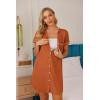 image:imageEkouaer Nightgowns for Women Button Down Night Gowns Short Sleeve Sleep Shirt V Neck Nightshirt Soft Sleepwear Pajams DressCamel