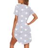 image:imageEkouaer Nightgowns for Women Button Down Night Gowns Short Sleeve Sleep Shirt V Neck Nightshirt Soft Sleepwear Pajams DressGrey Star